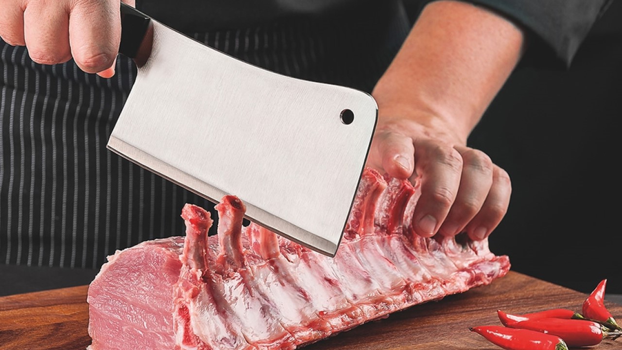 Cuchillos de Cocina Hacha Carnicero Cuchillo Para Carne Chef Profesional